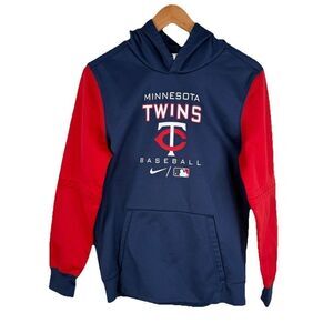 Nike Baseball Minnesota Twins Hoodie MLB Navy Blue Red Therm-Fit Youth 14/16